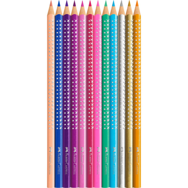 Crayons de couleur - Avec paillettes et strass - Faber-Castell - Sparkle