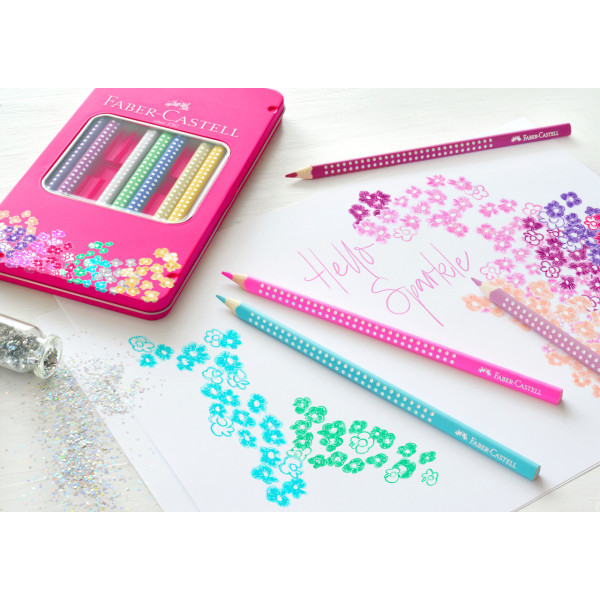 Crayons de couleur - Avec paillettes et strass - Faber-Castell - Sparkle