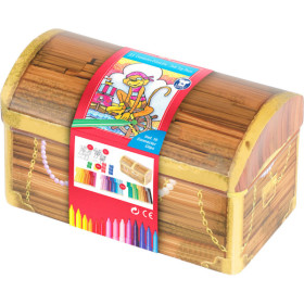 33 feutres de coloriage - Boîte métal en forme coffre aux trésors - Faber-Castell - Connector