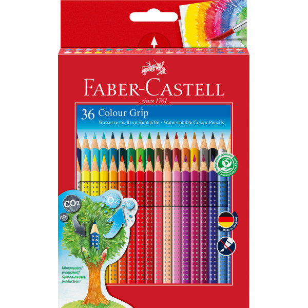 photo-36 crayons de couleur - Assortiment de couleur - Faber-Castell - Grip