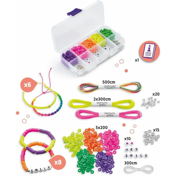 Kit pour réaliser des bracelets - Couleurs néons - Enfant - Maped Creativ - Imagin'Style