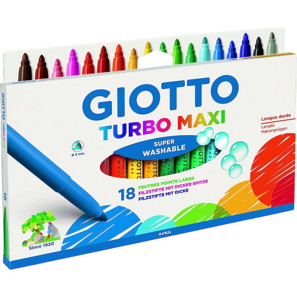 photo-Feutres de coloriage - Boîte de 18 feutres - Pointe maxi - GIOTTO