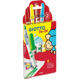 Feutres de coloriage - Etui de 6 couleurs - Pointe maxi - Encre ultra-lavable - GIOTTO