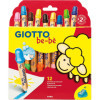photo-Crayons de couleur - Etui de 12 couleurs - Pointe maxi - Taille-crayon - GIOTTO