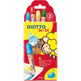 photo-Crayons de couleur - Etui de 6 couleurs - Pointe maxi - Taille-crayon - GIOTTO