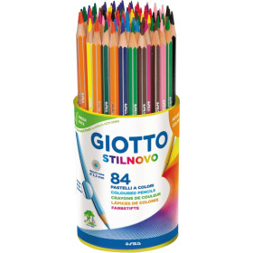 Crayons de couleur - Coloriage - Ecole - Pot de 84 crayons - 7 couleurs - GIOTTO