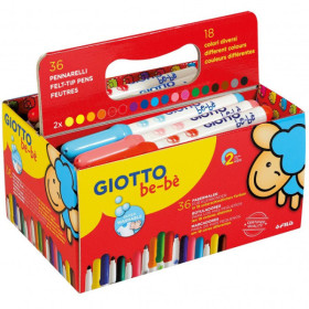 photo-Feutres de coloriage - Enfant dès 3 ans - 18 couleurs - Boîte de 36 feutres - GIOTTO