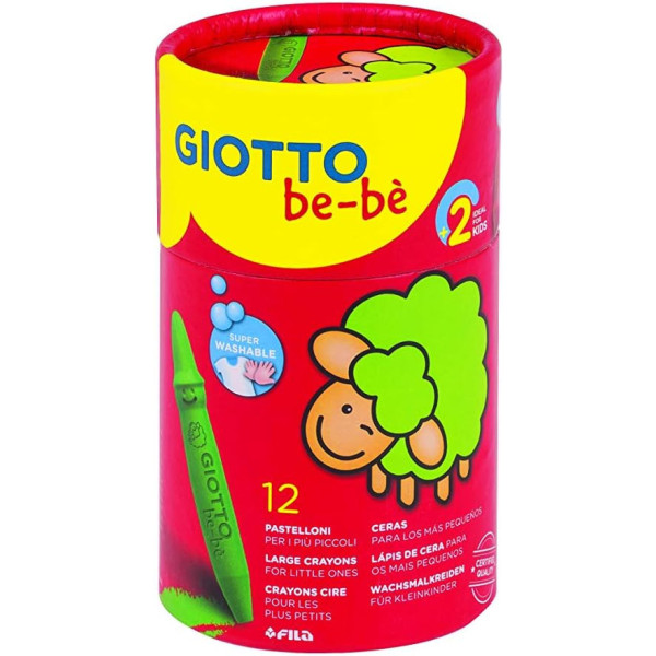 Crayons de couleur - Cire - Dès 2 ans - Pot de 12 couleurs - GIOTTO