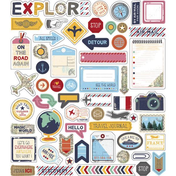 Carnet de voyages - A personnaliser - Stickers et onglets inclus - 14 x 20 cm - 60 pages