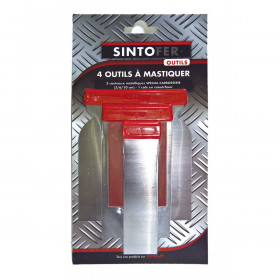 Lot de 4 outils à mastiquer 3 couteaux + 1 cale SINTO pas cher