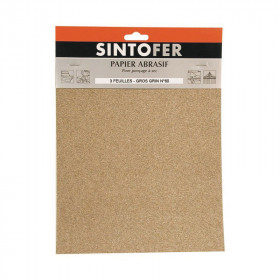 Lot de 3 feuilles abrasives ponçage à sec grain n°60 SINTO pas cher