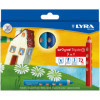 Crayons de couleur - Enfant - Extra large - 12 couleurs - 3 en 1 - Lyra - Groove Triple
