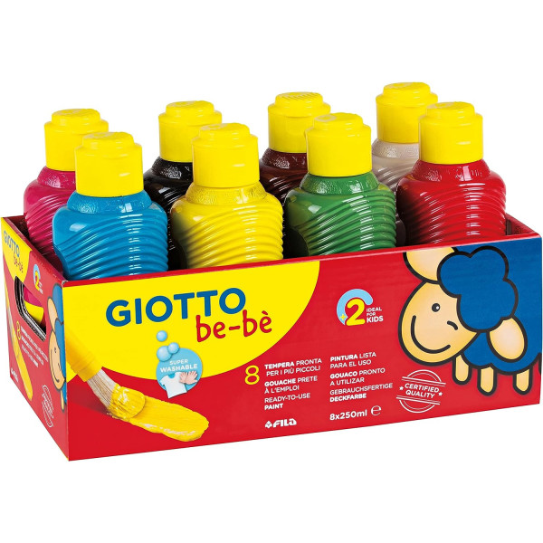 Gouache - Peinture enfant - Dès 2 ans - 8 flacons de 250ml - Giotto - Super Paint