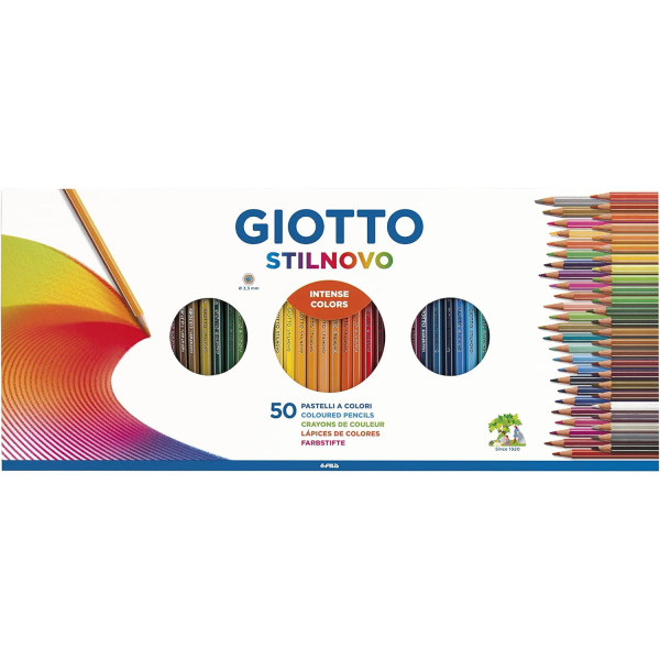 Crayons de couleur - Enfant - Coloriage - 50 couleurs - Coffret - Giotto - Stilnovo