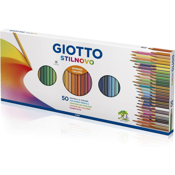 Crayons de couleur - Enfant - Coloriage - 50 couleurs - Coffret - Giotto - Stilnovo