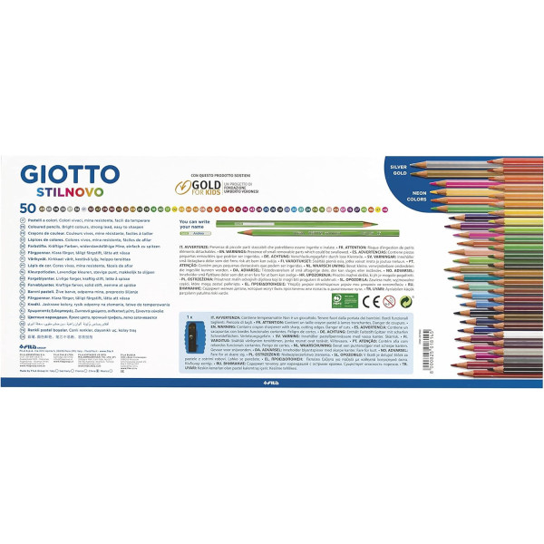 Crayons de couleur - Enfant - Coloriage - 50 couleurs - Coffret - Giotto - Stilnovo