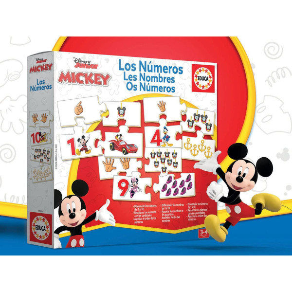 Jeu - Les nombres - Mickey - Enfant - 3 à 4 ans - Appendre les nombres - Educa