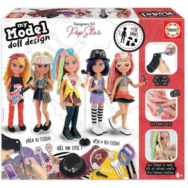 Jeu - Créer une poupée - Deviens styliste - Pop design - Dès 6 ans - Educa