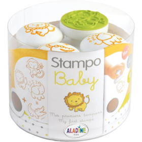 Tampons encreur - Pour enfant - Animaux savane - Encre lavable - Dès 2 ans - Aladine