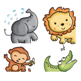 Tampons encreur - Pour enfant - Animaux savane - Encre lavable - Dès 2 ans - Aladine