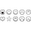 Tampons encreur - Smiley rigolos - Emoji - Encre lavable - 10 modèles