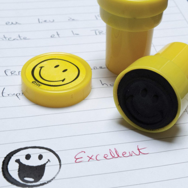 Tampons encreur - Smiley rigolos - Emoji - Encre lavable - 10 modèles