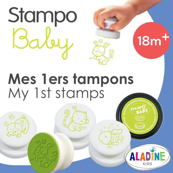 Tampons encreur - Pour enfant - Animaux - Encre lavable - Dès 2 ans - Aladine