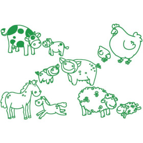 Tampons encreur - Pour enfant - Encre lavable - Animaux - Dès 3 ans - Aladine