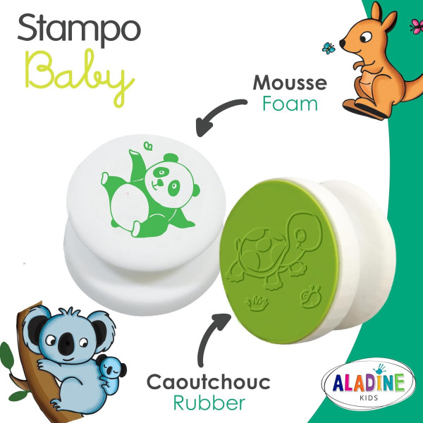 Tampons encreur - Pour enfant - Animaux mignons - Encre lavable - Dès 2 ans - Aladine