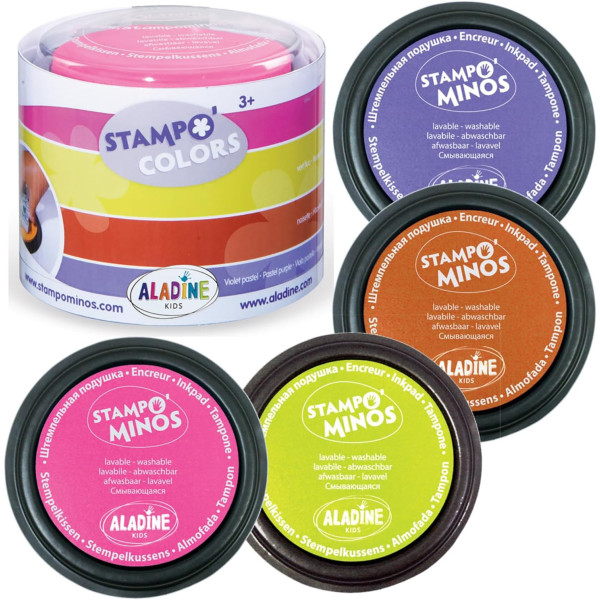 Encreur - Pour enfant - Encre lavable - 4 couleurs - Dès 3 ans - Aladine
