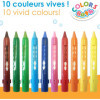 Crayons de coloriage - Pour le bain - Effaçable à l'eau - 10 couleurs - Aladine