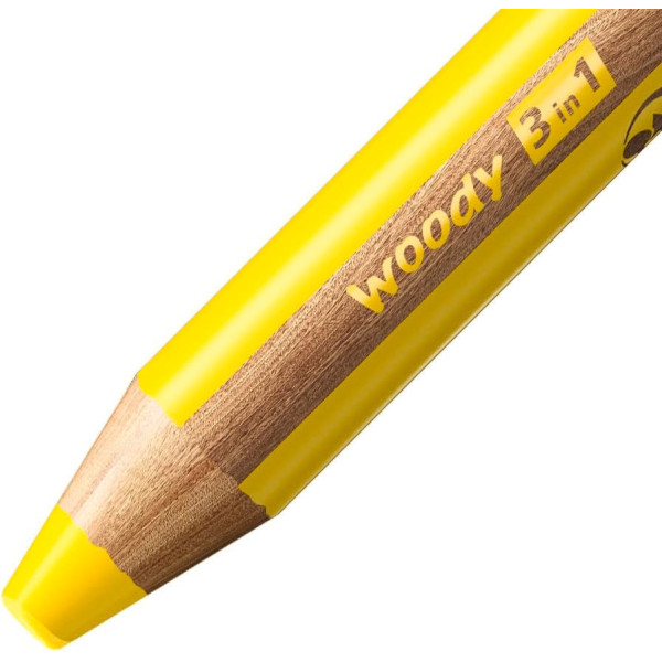 15 crayons de couleur - STABILO Woody 3 en 1 - Taille-crayon + pot de rangement