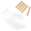 Marque-place - Déco de table - Plexiglas - Transparent - 10x15cm - Socle bois - 5 pièces