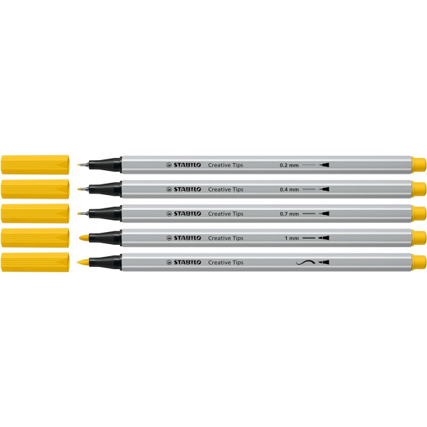 50 feutres à dessin - Calligraphie - 10 teintes - Assortiment mines - STABILO Creative Tips