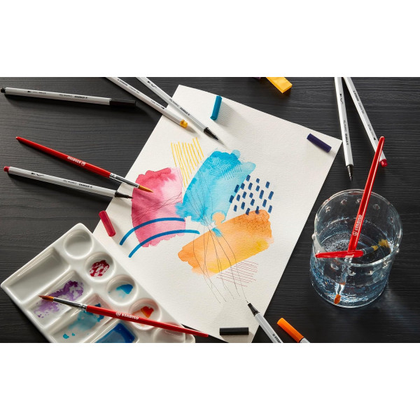 50 feutres à dessin - Calligraphie - 10 teintes - Assortiment mines - STABILO Creative Tips
