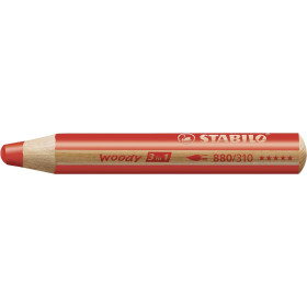 Crayons de couleur - STABILO Woody 3 en 1 - Arty - 18 couleurs + 1 taille-crayon + 1 pinceau