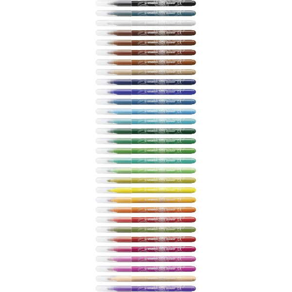 Feutres de coloriage - STABILO power - Pointe moyenne - 20 couleurs - Schoolpack - 240 feutres