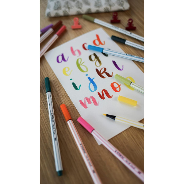 Feutres - STABILO Pen 68 Brush - Arty - Pointe pinceau - 24 couleurs