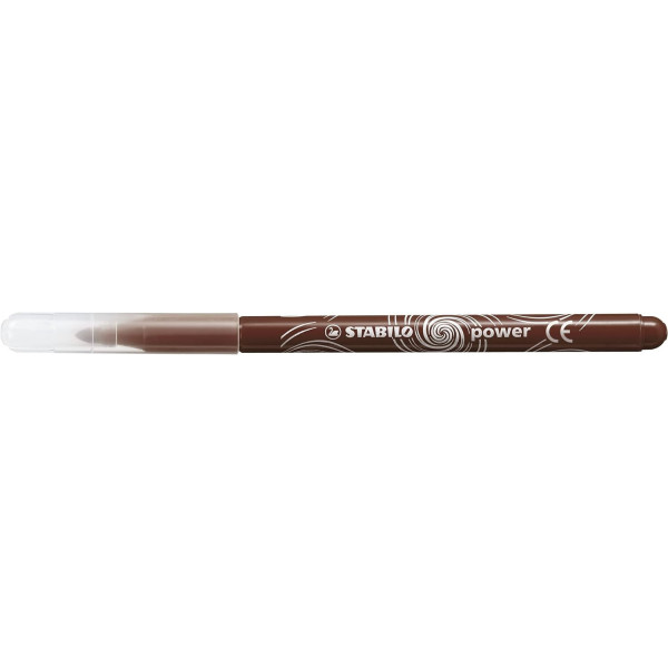 Feutres de coloriage - STABILO power max - Marron - Pointe large - 12 feutres