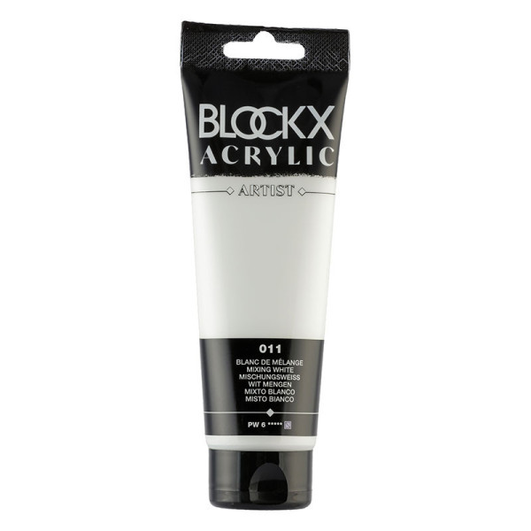 photo-Peinture acrylique - Blanc mélange - 011 - BLOCKX Artist - Qualité beaux-arts - Tube 120ml