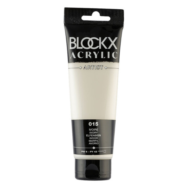photo-Peinture acrylique - Ivoire - 015 - BLOCKX Artist - Qualité beaux-arts - Tube 120ml