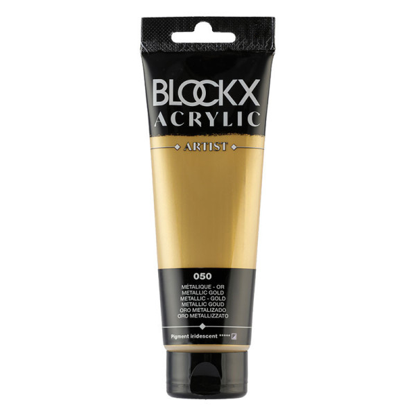 photo-Peinture acrylique - Or - 050 - BLOCKX Artist - Qualité beaux-arts - Tube 120ml