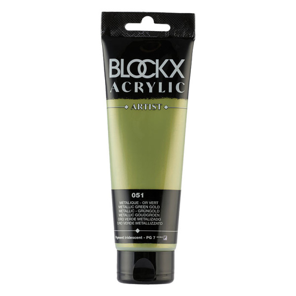 photo-Peinture acrylique - Or vert - 051 - BLOCKX Artist - Qualité beaux-arts - Tube 120ml