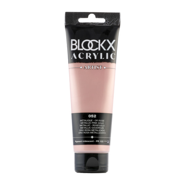 photo-Peinture acrylique - Or rose - 052 - BLOCKX Artist - Qualité beaux-arts - Tube 120ml