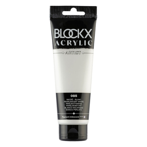 photo-Peinture acrylique - Blanc nacré - 085 - BLOCKX Artist - Qualité beaux-arts - Tube 120ml