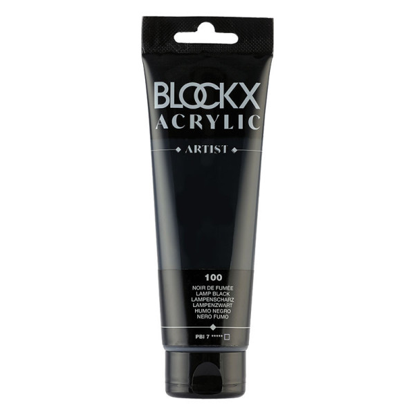 photo-Peinture acrylique - Noir de fumée - 100 - BLOCKX Artist - Qualité beaux-arts - Tube 120ml