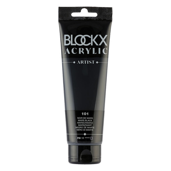 photo-Peinture acrylique - Noir de Mars - 101 - BLOCKX Artist - Qualité beaux-arts - Tube 120ml