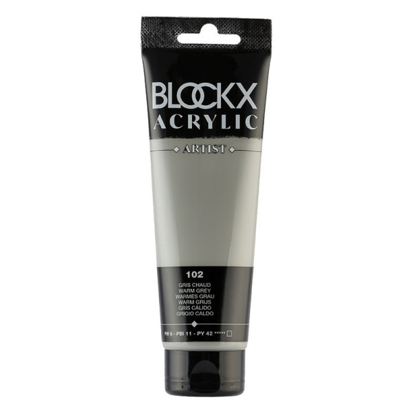 photo-Peinture acrylique - Gris chaud - 102 - BLOCKX Artist - Qualité beaux-arts - Tube 120ml
