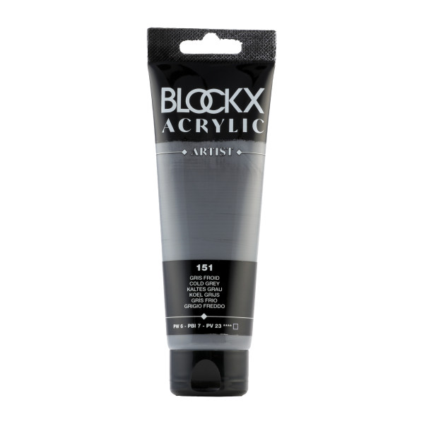 photo-Peinture acrylique - Gris froid - 151 - BLOCKX Artist - Qualité beaux-arts - Tube 120ml