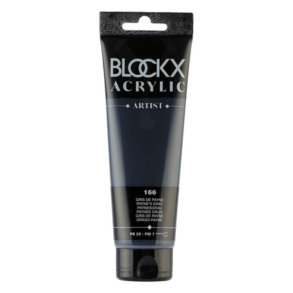 photo-Peinture acrylique - Gris de Payne - 166 - BLOCKX Artist - Qualité beaux-arts - Tube 120ml
